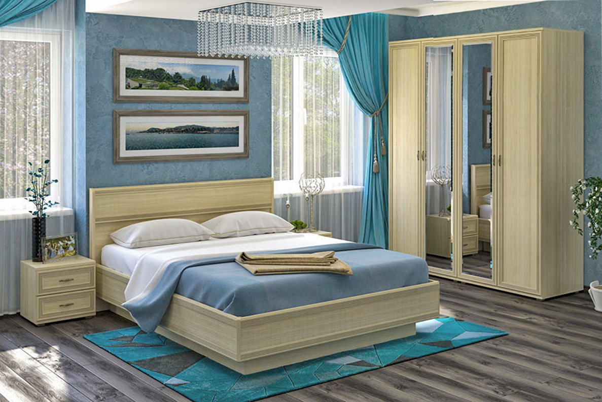 

Спальня комплект Лером Карина из МДФ 180*200 см Ясень Асахи (ler-1003)