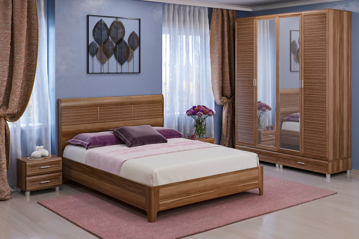 

Спальня комплект Лером Мелисса из МДФ 160*200 см Слива Валлис (ler-1333)
