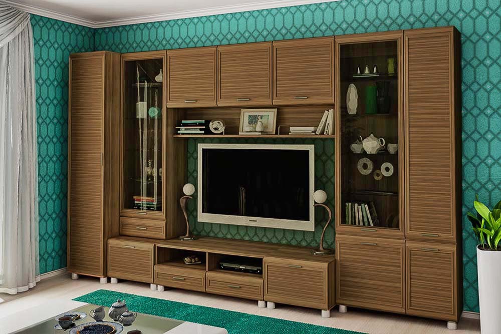 

Гостиная стенка комплект Лером Мелисса из МДФ Слива Валлис (ler-247)