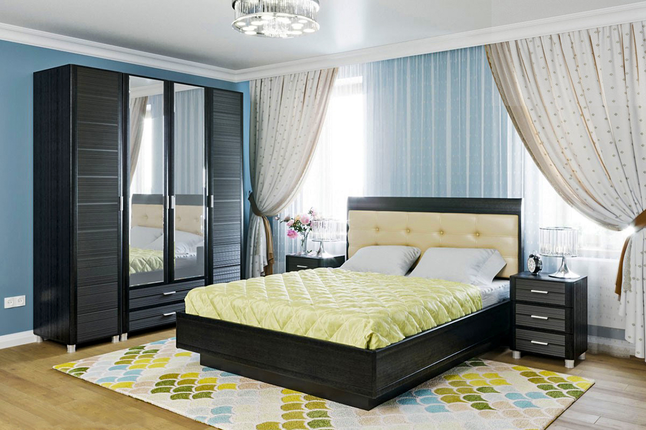 

Спальня комплект Лером Камелия из МДФ 160*200 см Дуб Венге (ler-1101)
