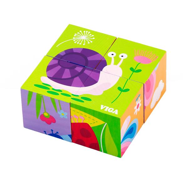 

Дерев'яні кубики-пазл Viga Toys Комахи (50160)