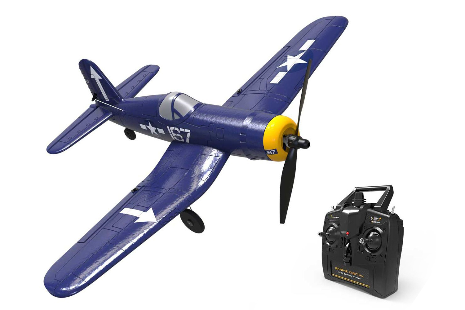 

Літак радіокерований, пілотажний VolantexRC F4U Corsair 761-8 розмах крила - 400мм 4к RTF+ режим "Новачок"