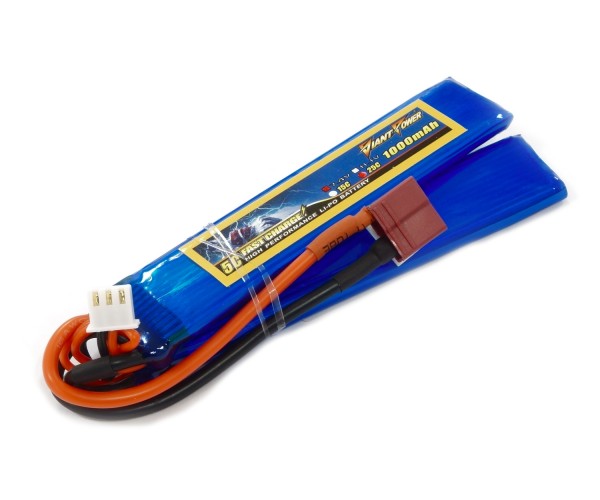 

Аккумулятор для страйкбола Giant Power Li-Pol 7.4V 2S 1000mAh 25C 2 лепестка 5.5х20х103мм T-Plug