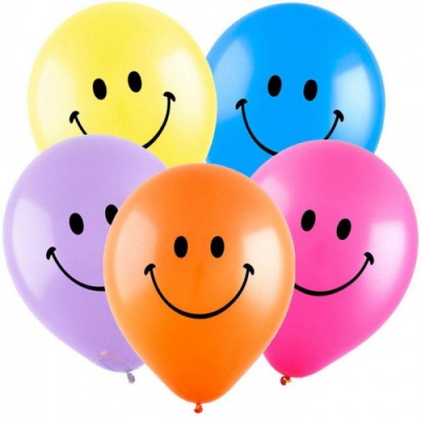 

Воздушные шары Смайл с рисунком 12"/30 см ассорти DREAM BALLOONS (Таиланд) 50 шт