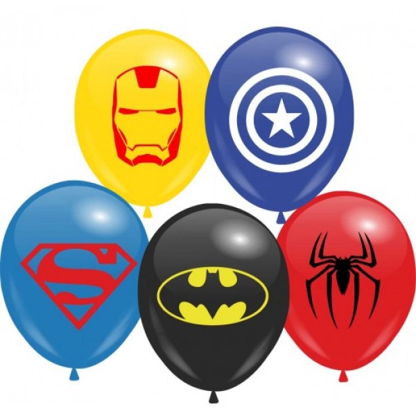

Воздушные шары Супергерои 1строна c рисунком 12"/30 см ассорти DREAM BALLOONS (Таиланд) 100 шт