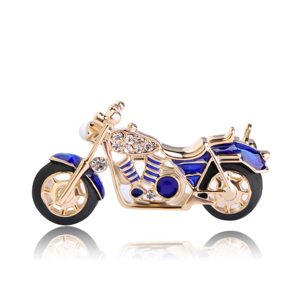 

Брошь унисекс BROCHE бижутерия с эмалью Техника Мотоцикл синяя BRSF110785
