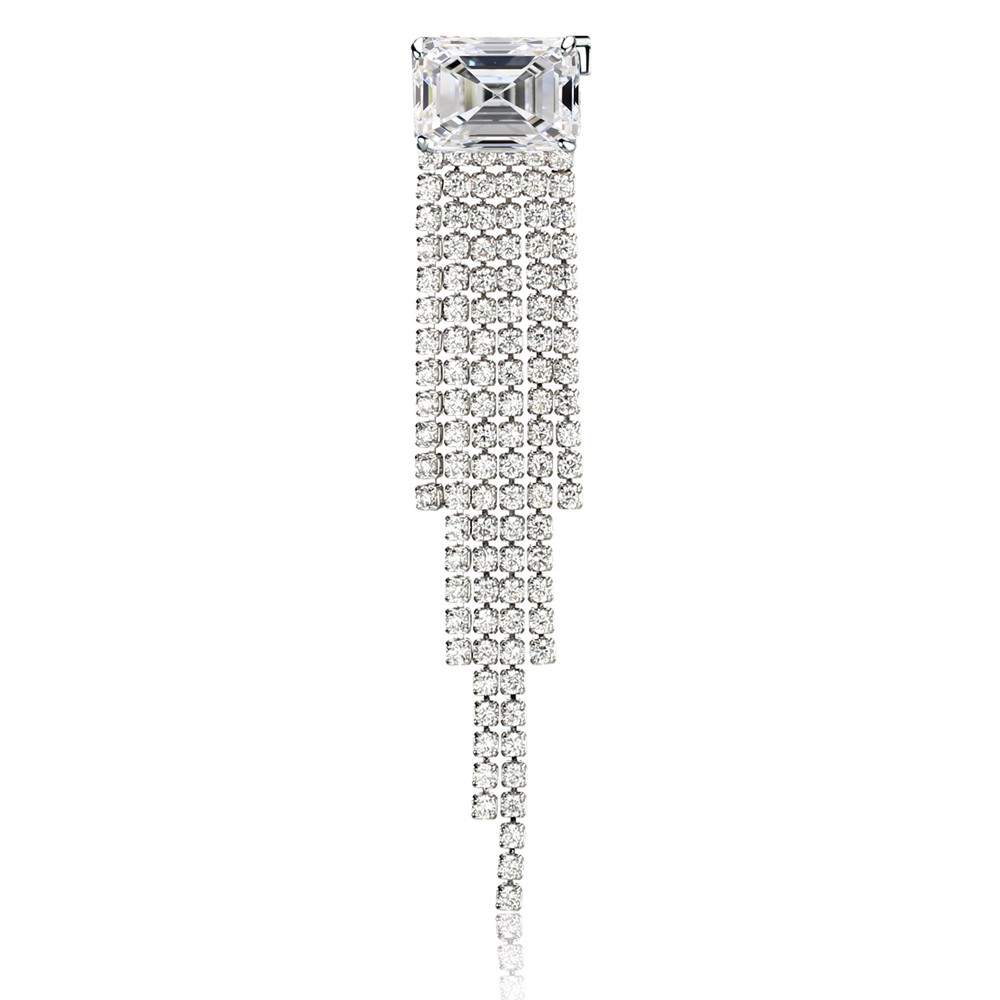 

Брошь женская BROCHE бижутерия с кристаллами Каскад серебристая BRBF110940