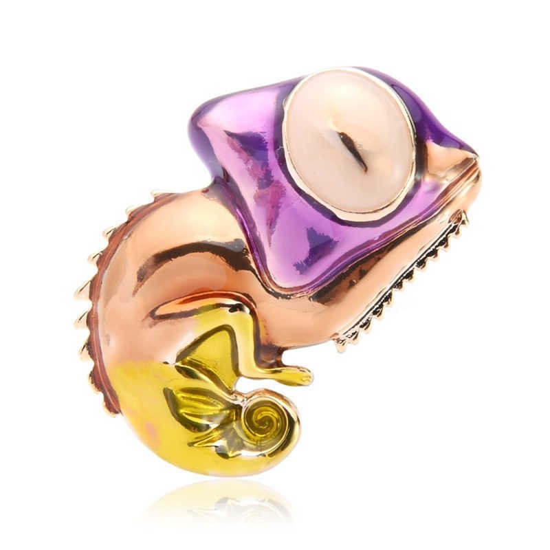 

Брошь унисекс BROCHE бижутерия с эмалью Хамелеон фиолетовая BRSF110956