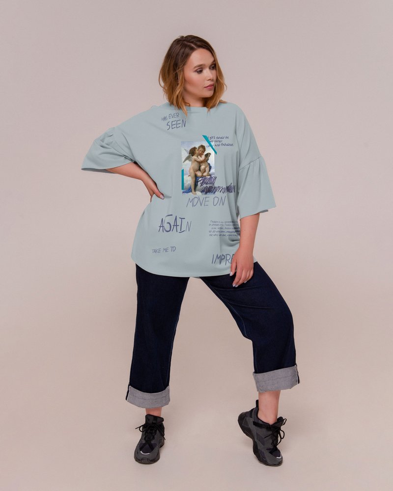 

Футболка oversize со сборкой 2XL (ФБ-068-033-212 - 48028)