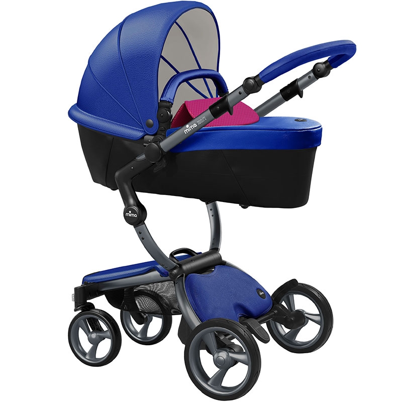

Коляска Mima Xari royal blue шасси graphite grey strarter pack hot magenta