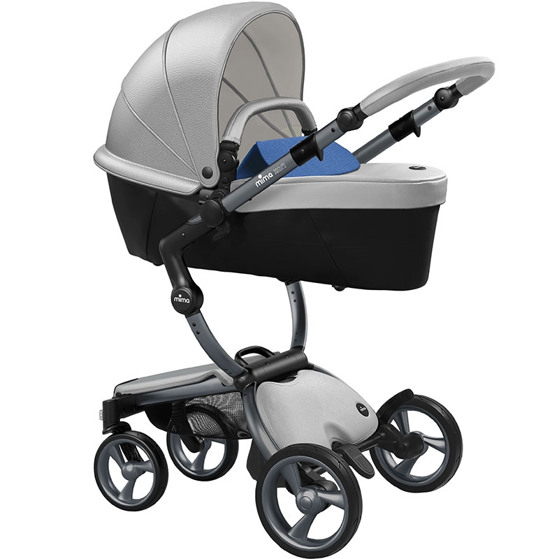 

Коляска Mima Xari black шаcси graphite grey strarter pack denim blue