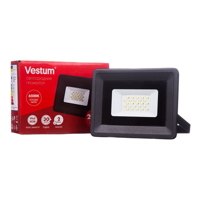 

Прожектор LED Vestum 20W 1800Лм 6500K 185-265V IP65 (1-VS-3002)