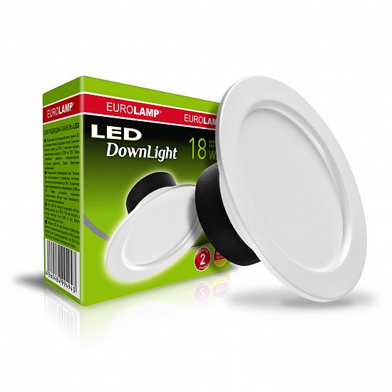 

Светодиодный светильник EUROLAMP круглый Downlight серии "E" 18W 4000K (LED-DLR-18/4(Е))