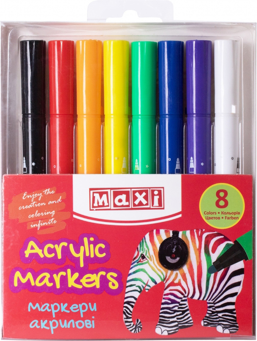 

Маркеры акриловые Maxi 8 цветов 4 мм (MX15234) (4044572152343)