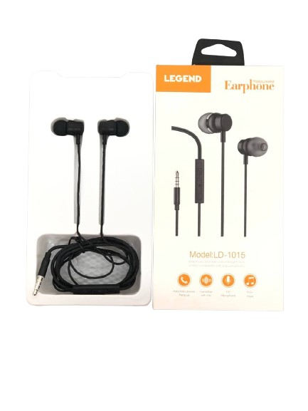 

Наушники проводные с микрофоном LEGEND LD-1015 Вакуумные гарнитура Black