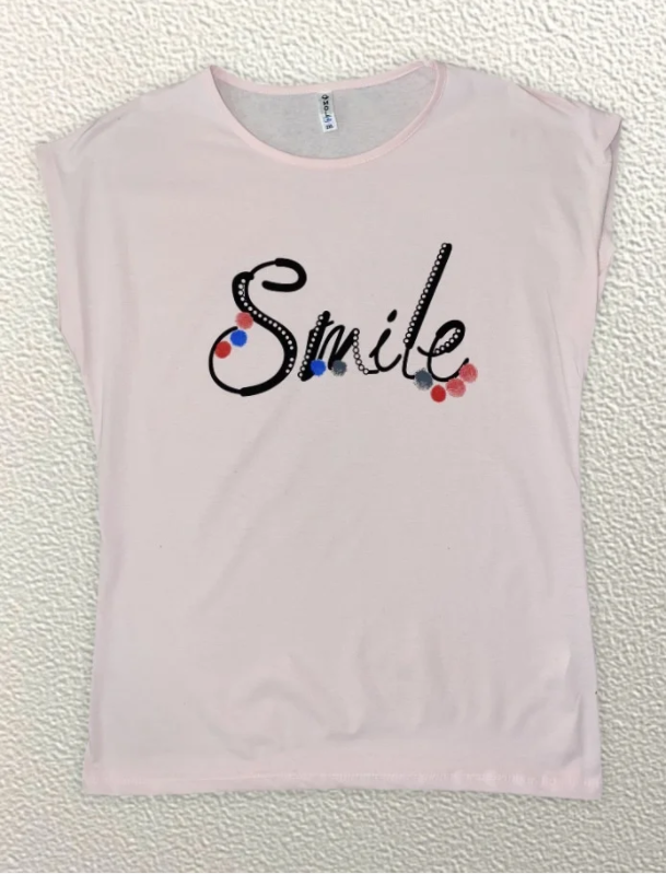 

Жіноча Футболка HAZARD Smile кольорові точки персик Батал 211539 (3XL (54))