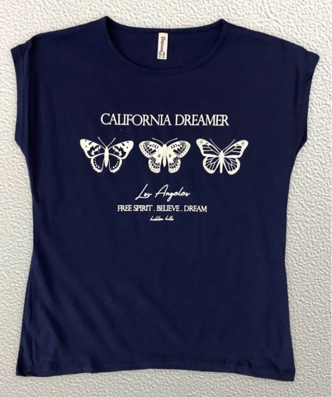 

Жіноча Футболка HAZARD Метелики California dreamer синя 211726 (S (44))
