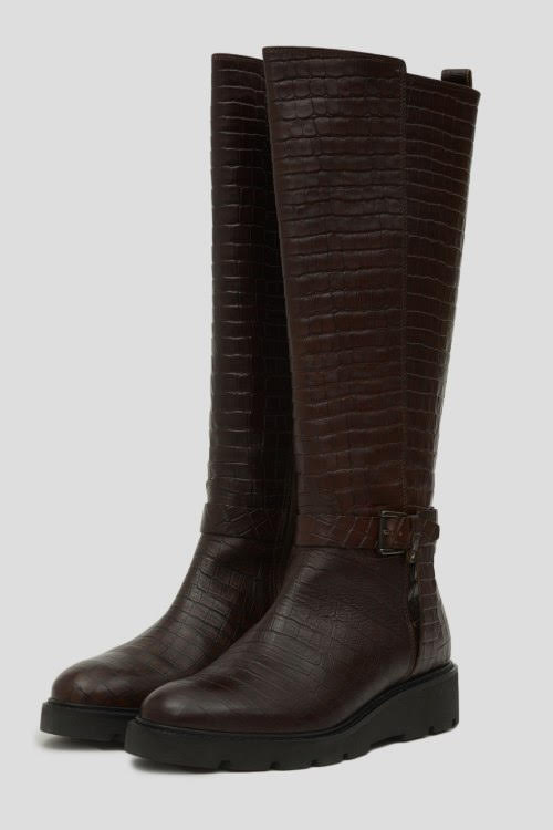 

Сапоги Baldinini Leather Croco Boots Brown размер 37 стелька 24 см коричневый (SW-0243)