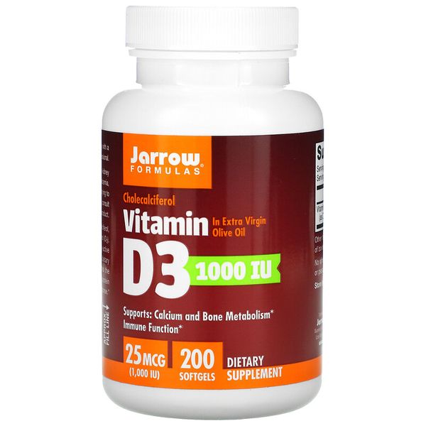 

Витамин Д3 Jarrow Formulas Vitamin D3 1000 IU 25 mcg 200 капсул