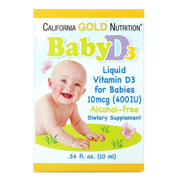 

Витамин д3 для детей California Gold Nutrition Baby D3 400 IU10 мл