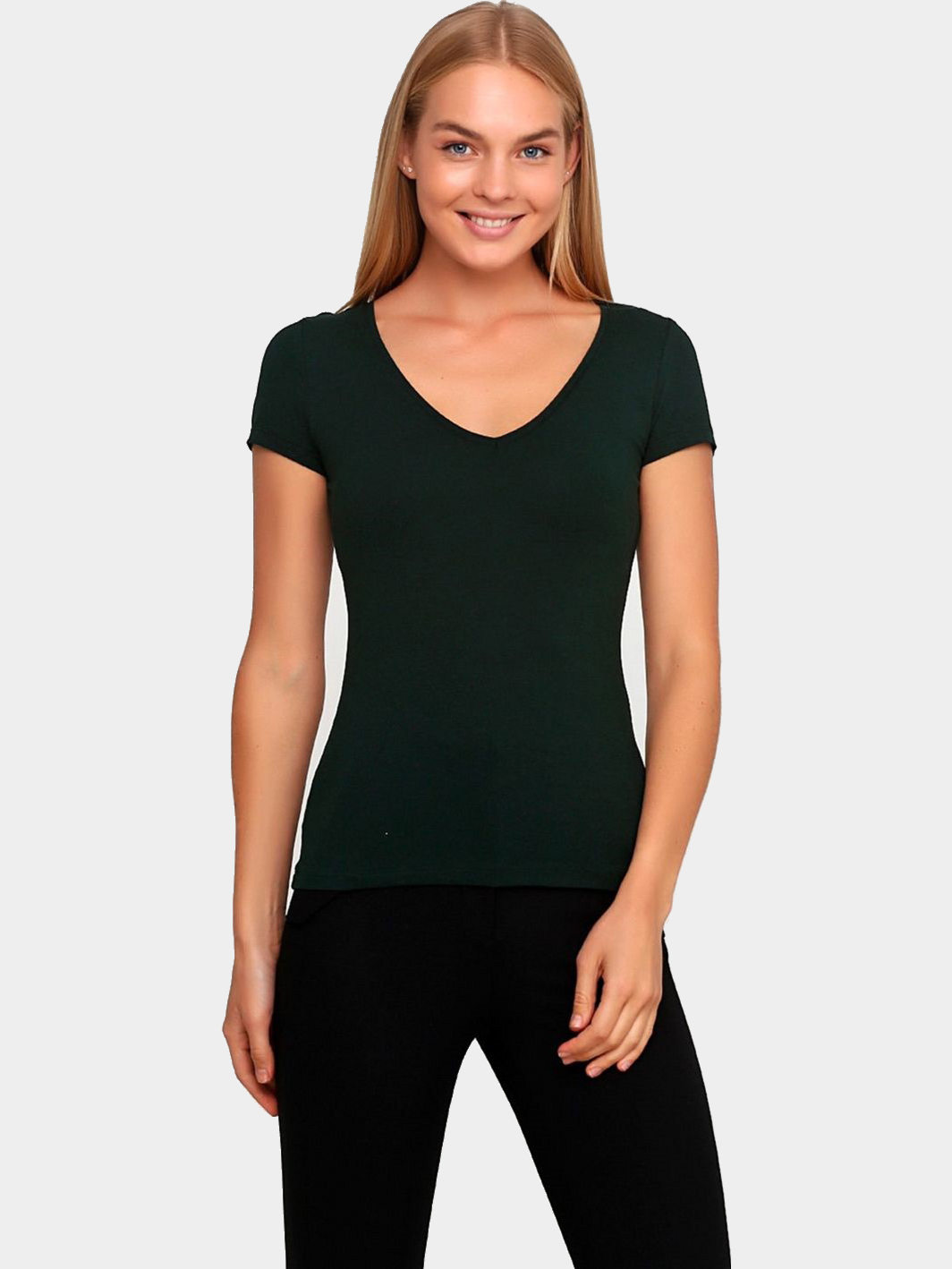 

Футболка H&M 12-2152484 L Темно-зеленая