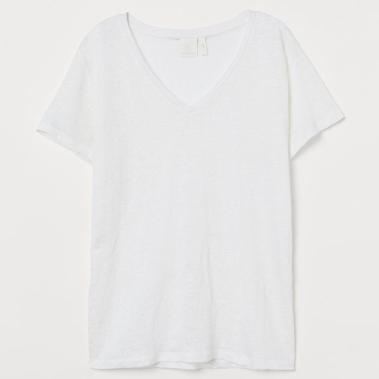 

Футболка льняная H&M 060871542 М Белая