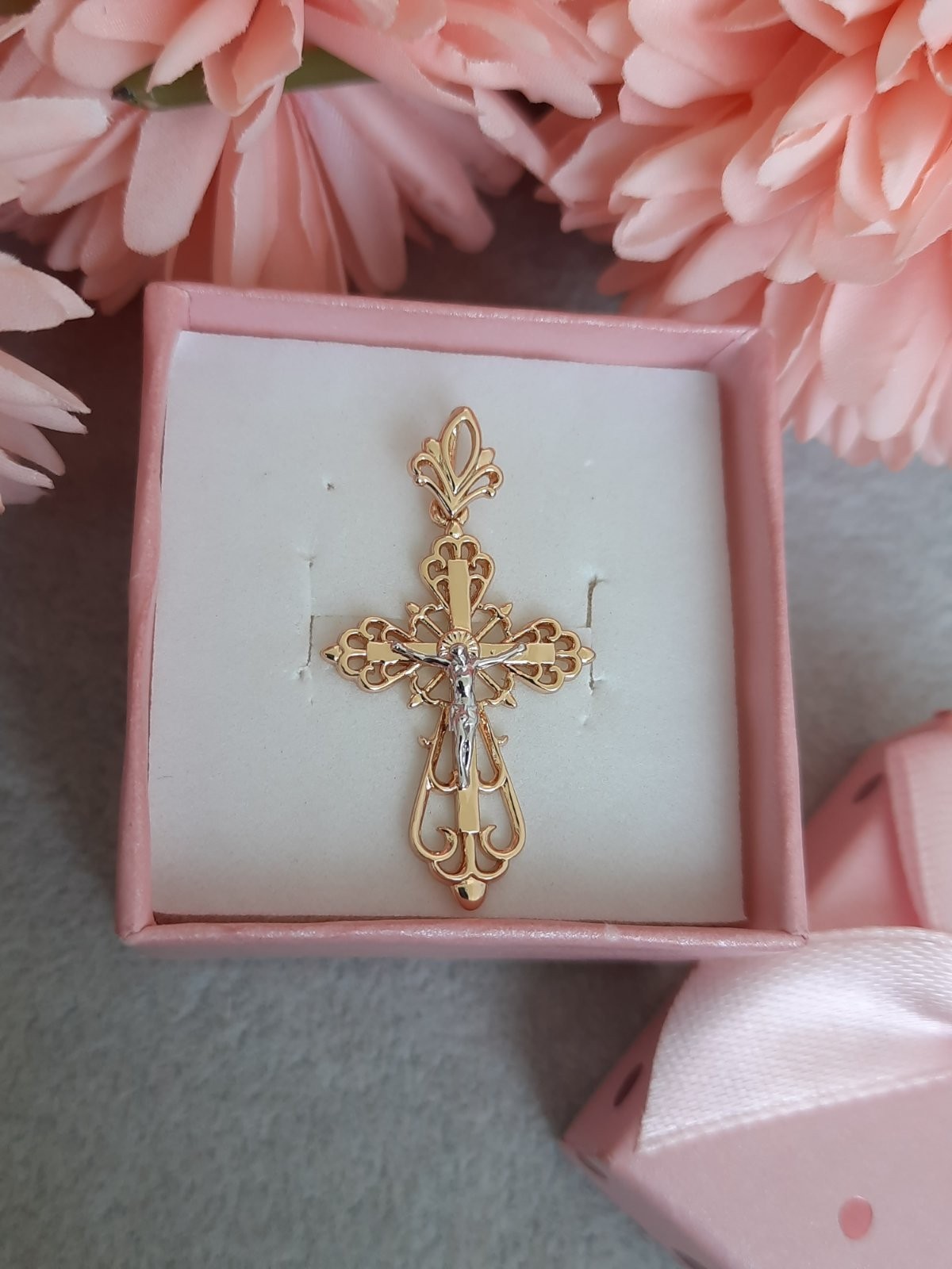 

Крестик Xuping Распятие Размер 4.6*2см Медицинское золото Позолота 18К