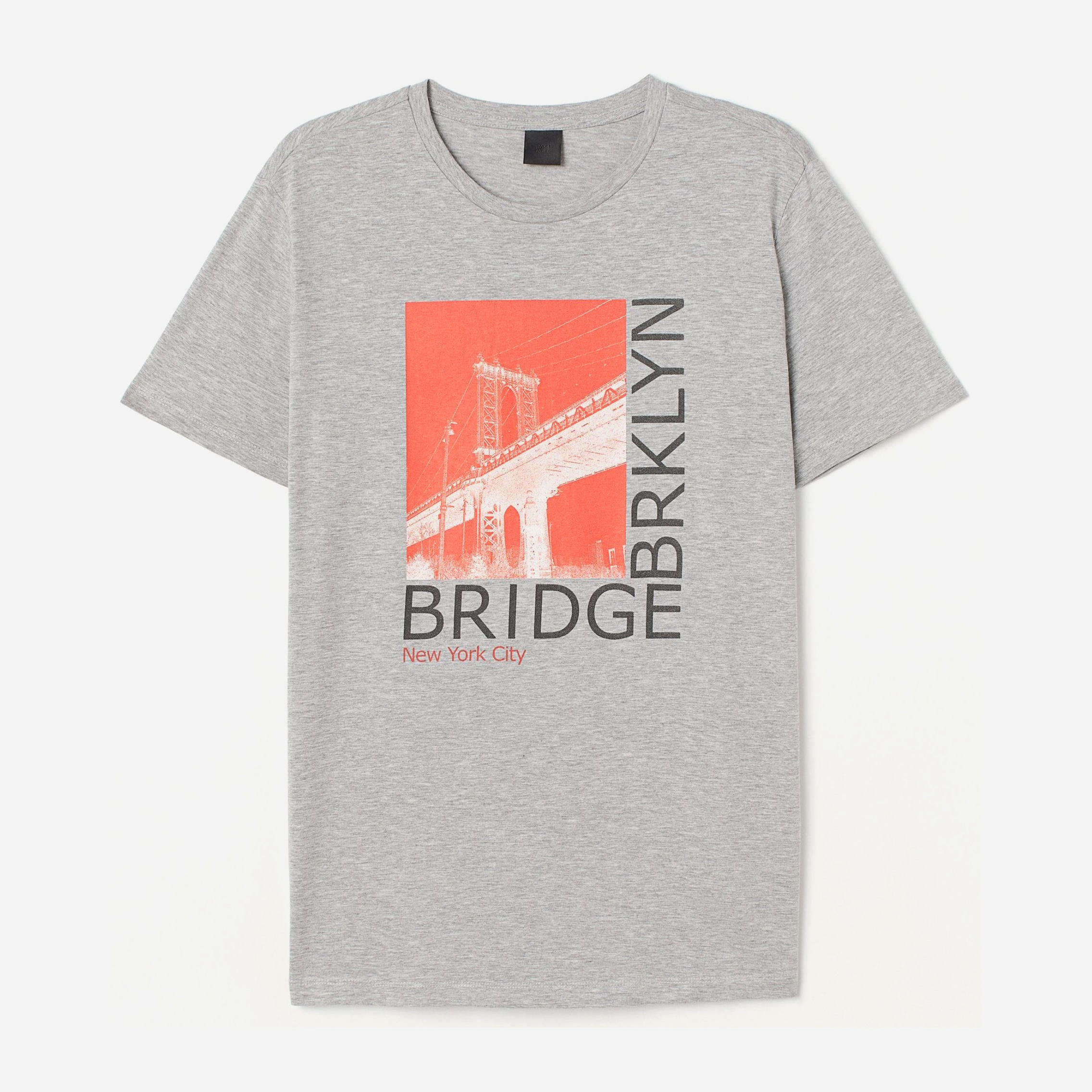

Футболка H&M 64944092  Серая меланж, Футболка H&M 64944092 S Серая меланж