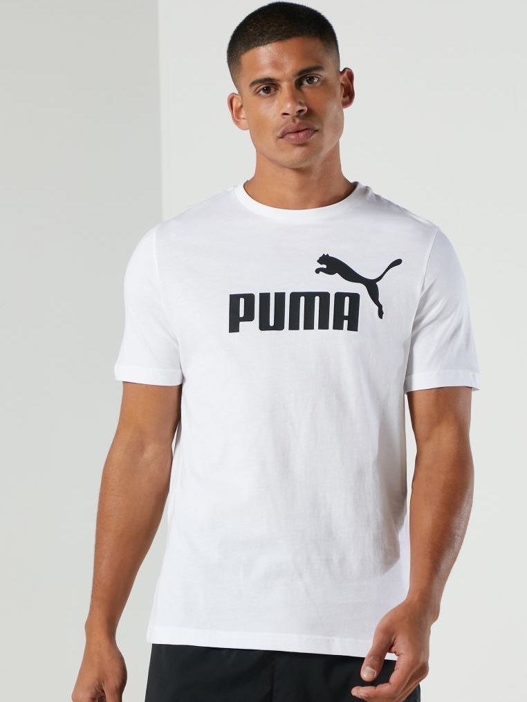 Акція на Футболка Puma Ess Logo Tee 58666602 L Puma White від Rozetka