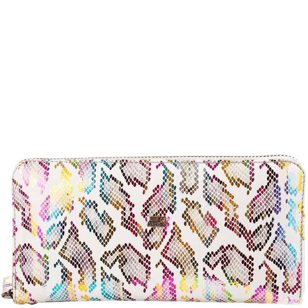 

Кошелек женский кожаный Desisan 09-200 белый с узором