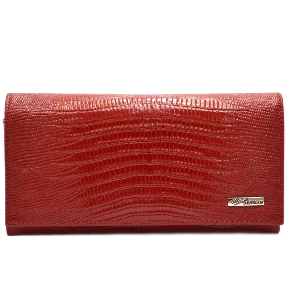 

Кошелек женский кожаный Desisan 057-131 красный лазер