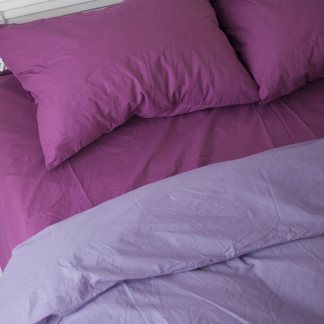 

Комплект постельного белья Хлопковые традиции Евро поплин темно-сиреневый/темно-лиловый арт.PF45