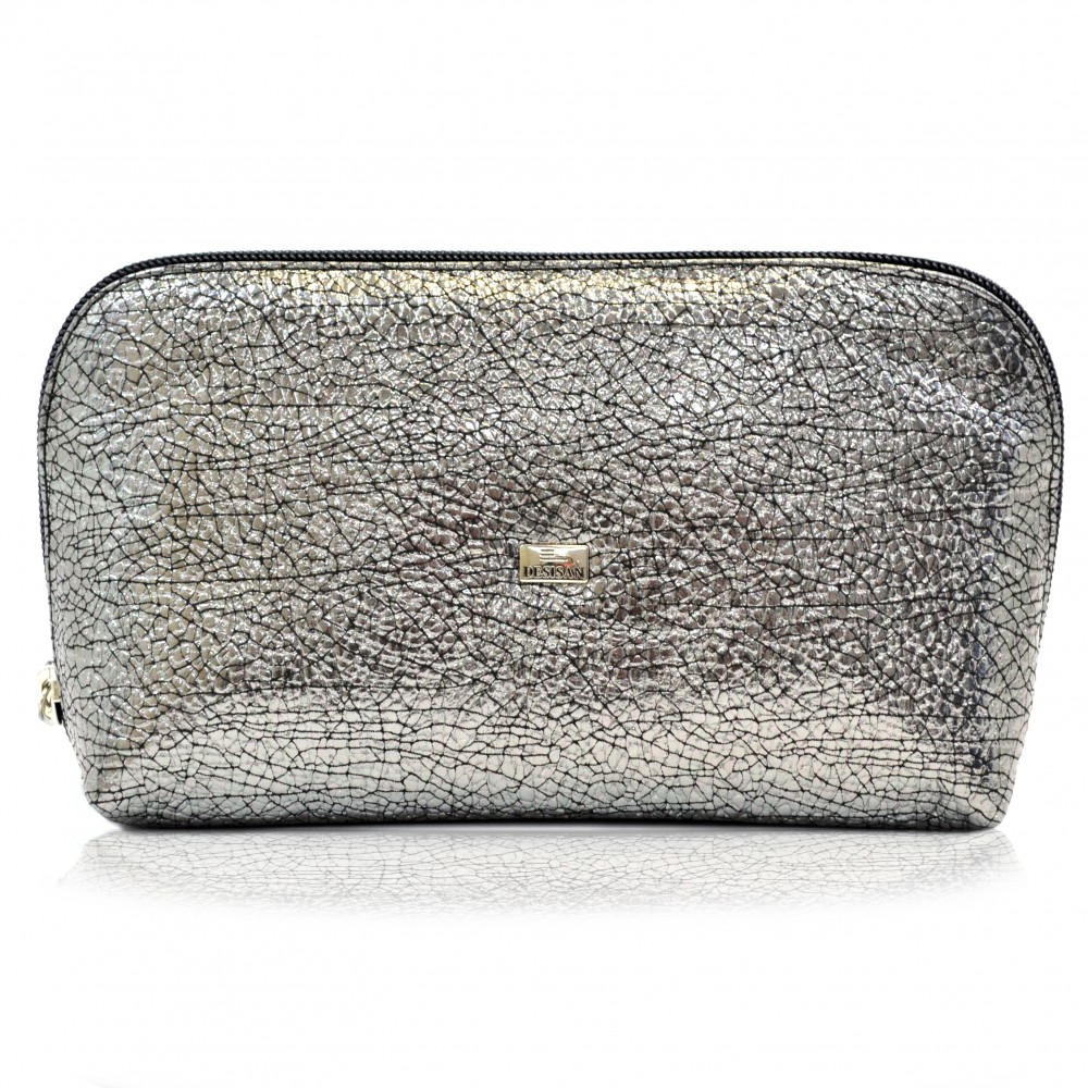 

Косметичка кожаная Desisan 1-669 серебро