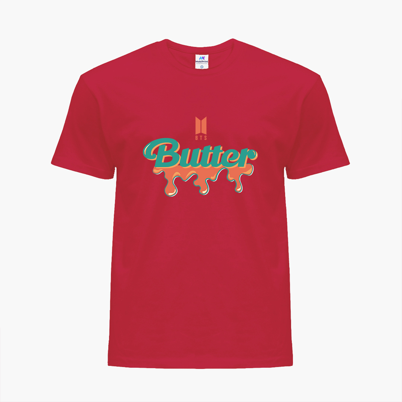 

Детская футболка для девочек БТС (Butter BTS) (25186-3267-4) 134-140 см Хлопок Красный