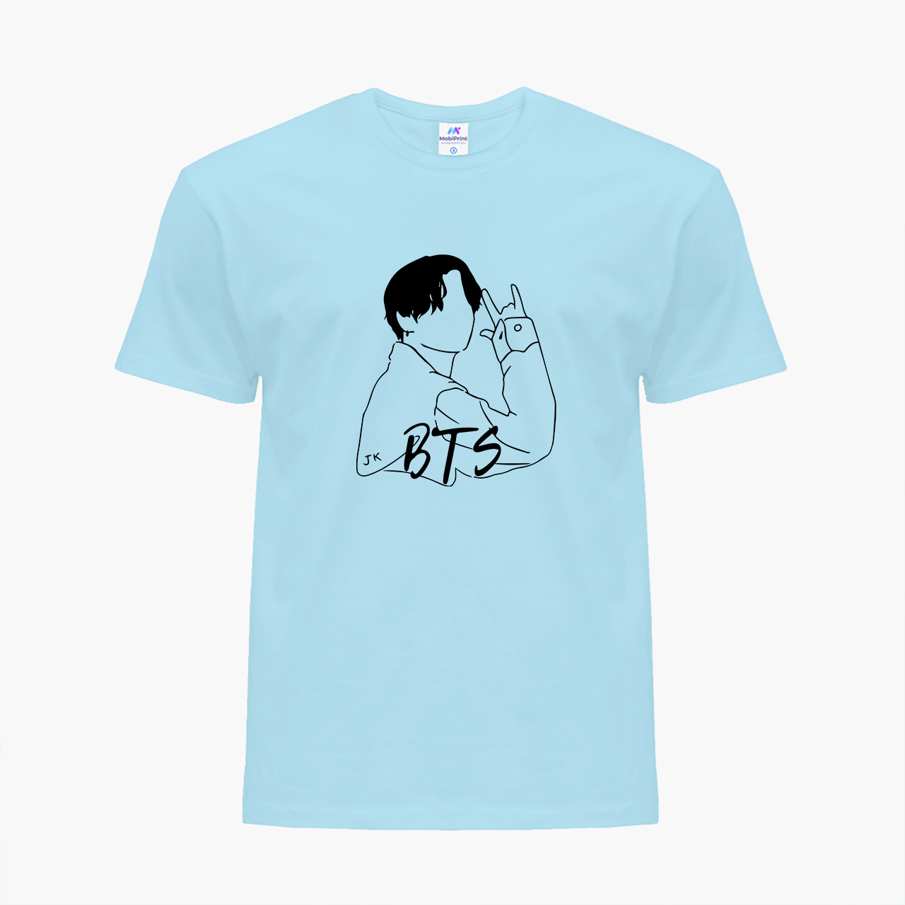 

Детская футболка для девочек Чон Джонгук БТС (Jungkook BTS) (25186-3277-35) 146-152 см Хлопок Голубой