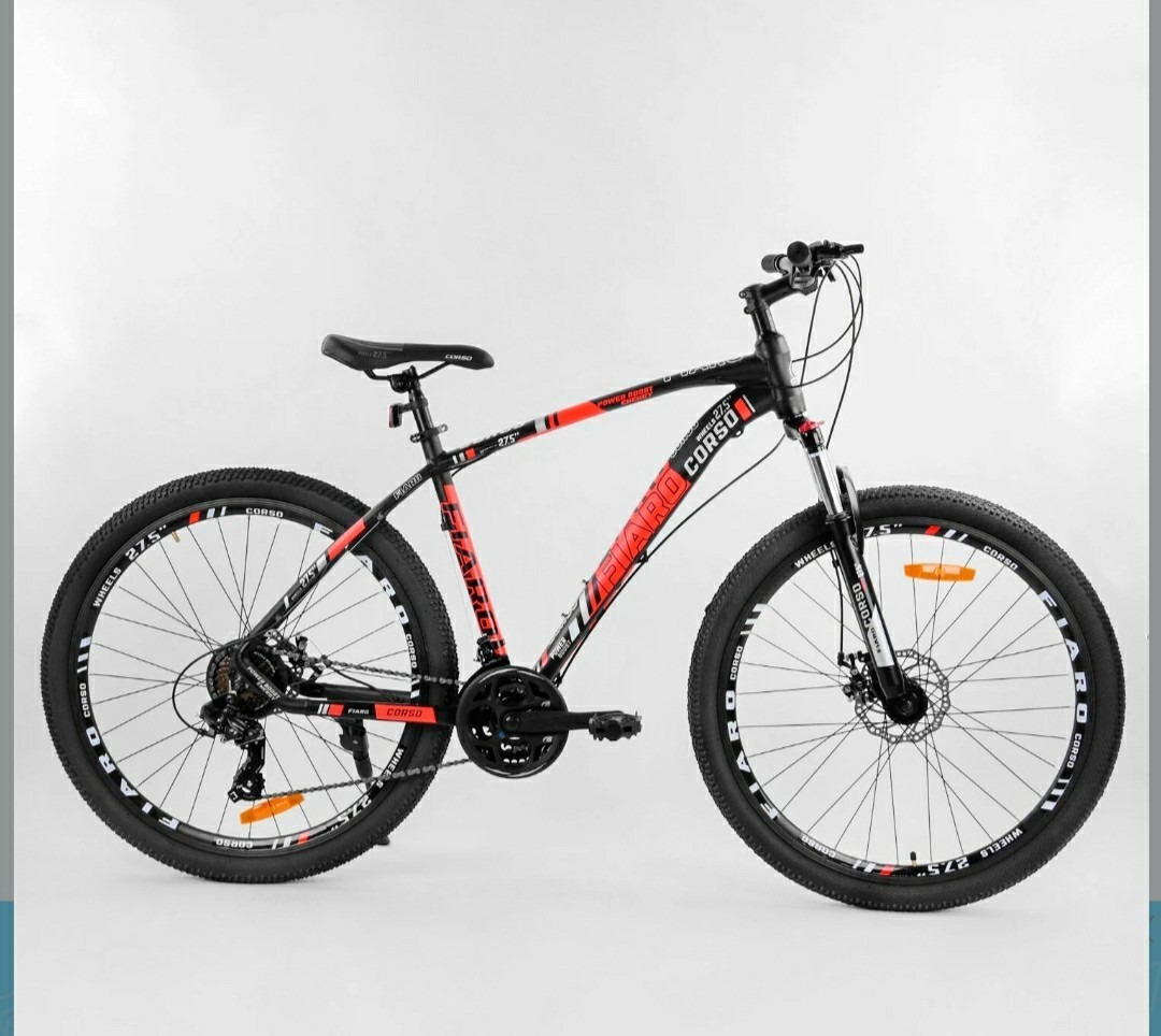 

Велосипед Спортивный CORSO FIARO 27.5 дюймов 19 рама красный