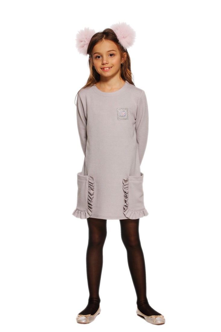

Платье для девочек Lukas Kids с карманами 110 серый(7356)