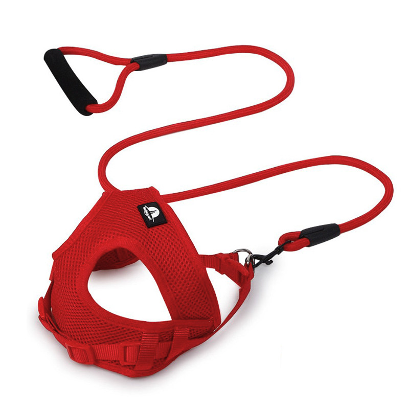 

Шлея для собак с поводком Taotaopets 233303 L Red (35-50 см) (F_5305-17883)