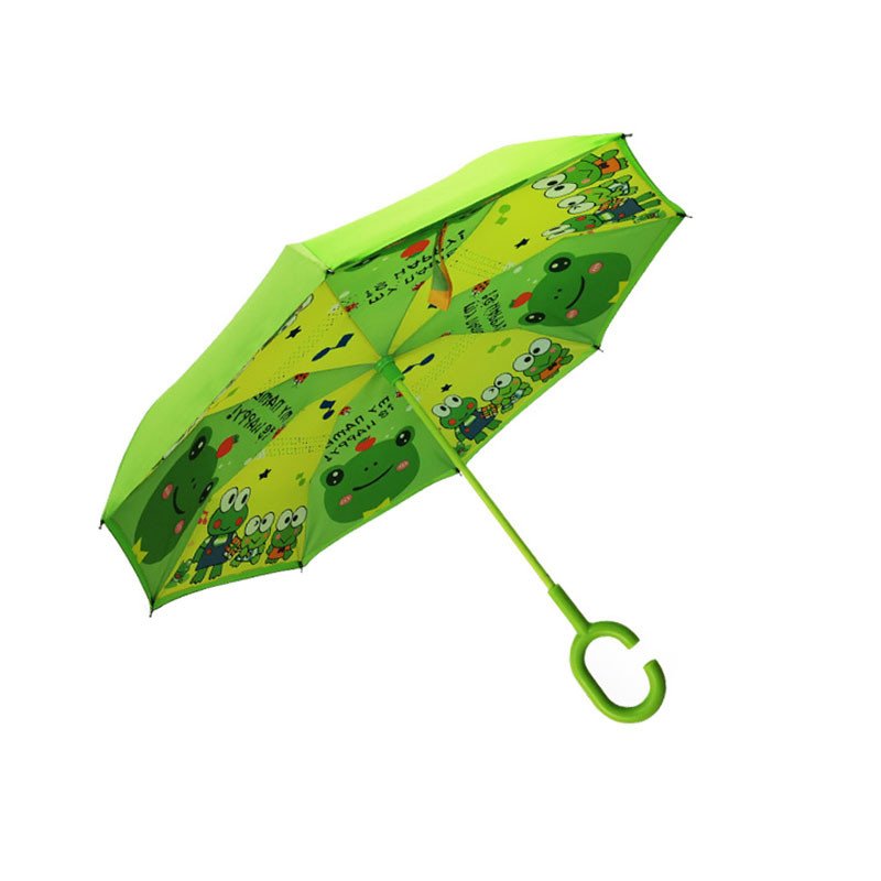 

Детский зонт наоборот Lesko Up-Brella Frog-Green умный обратного сложения (F_6950-24754)