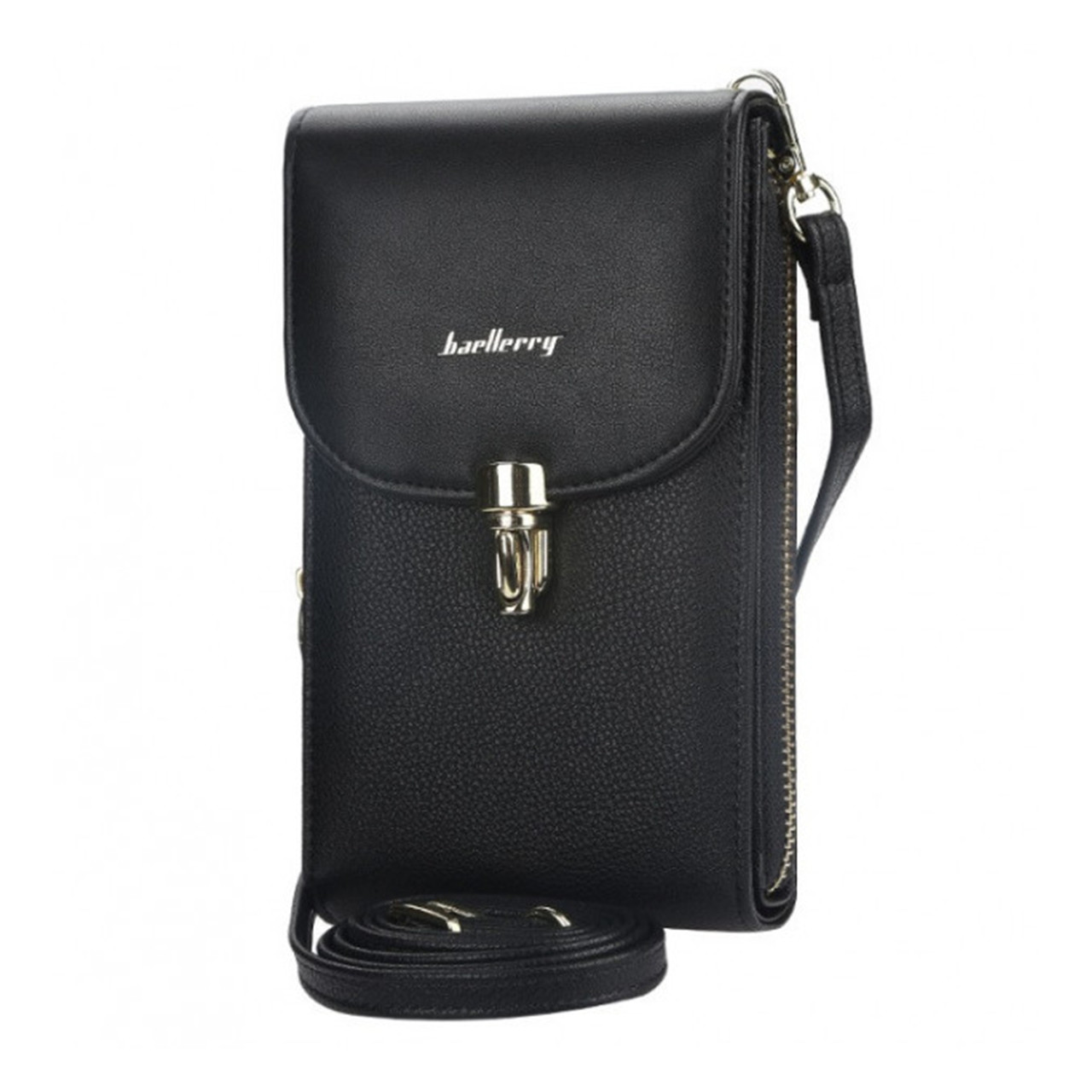 

Женский кошелек-сумка Baellerry N8593 Black вертикальная на плечо для денег телефона банковских карт (F_4191-11987)