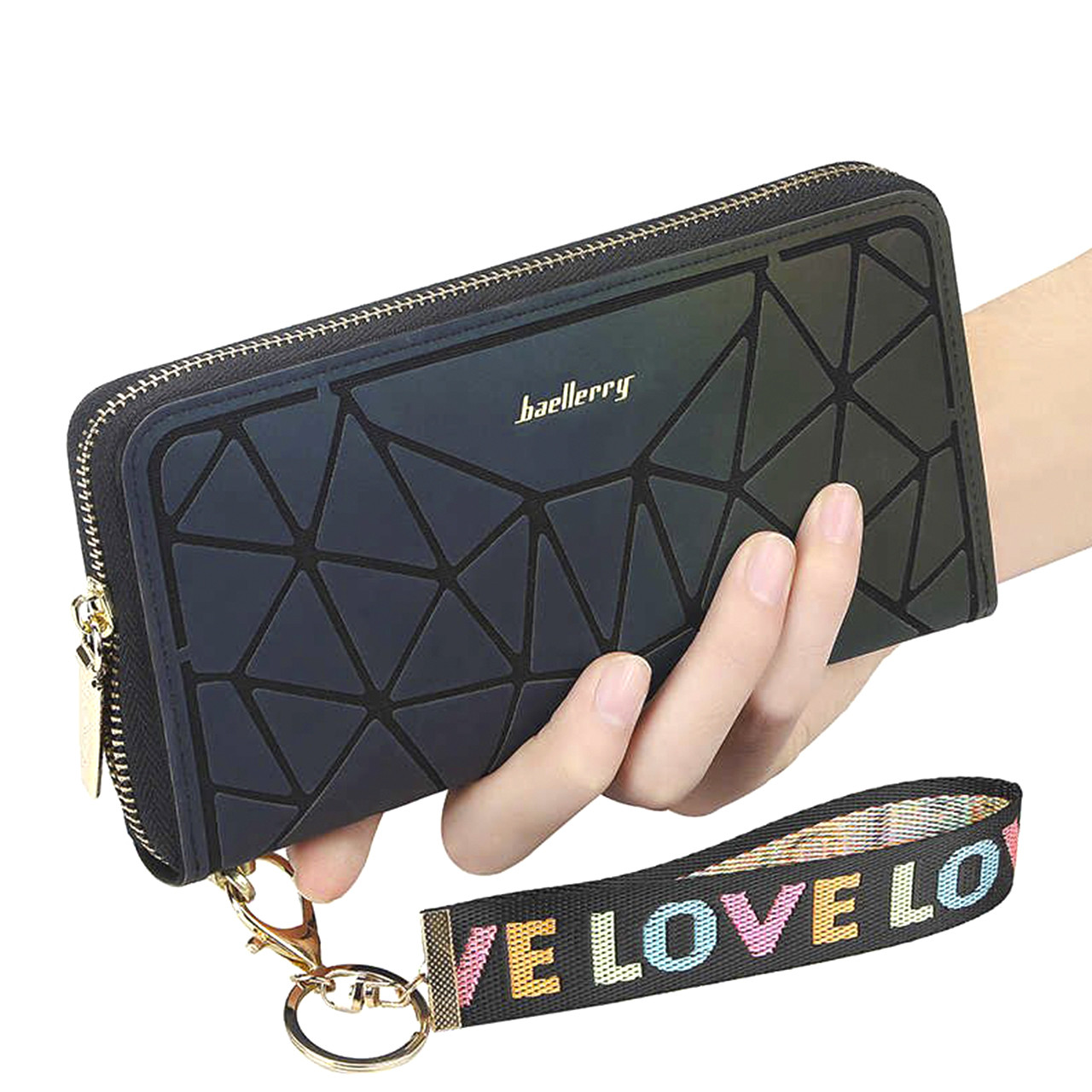 

Женский кошелек Baellerry N2823 Blue + Pink портмоне для хранения денег карточек монет на змейке (F_4196-11890)