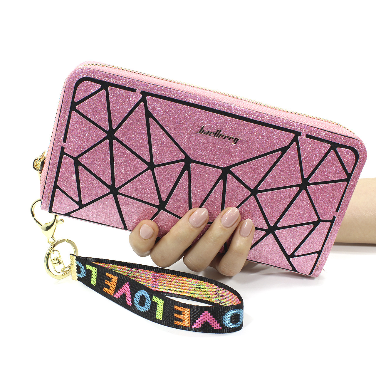 

Женский кошелек Baellerry N2823 Pink портмоне для хранения денег карточек монет на змейке (F_4196-11891)