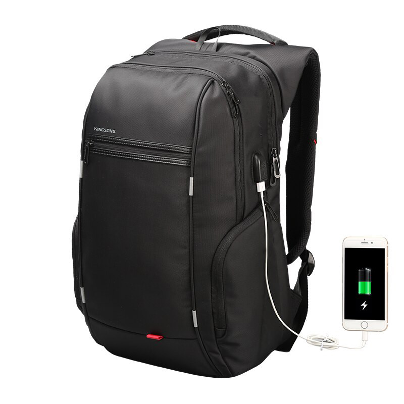 

Рюкзак городской Kingsons KS3140W Black 15.6" с USB-разъемом влагозащищенный потайной карман боковые карманы (F_4204-12220)