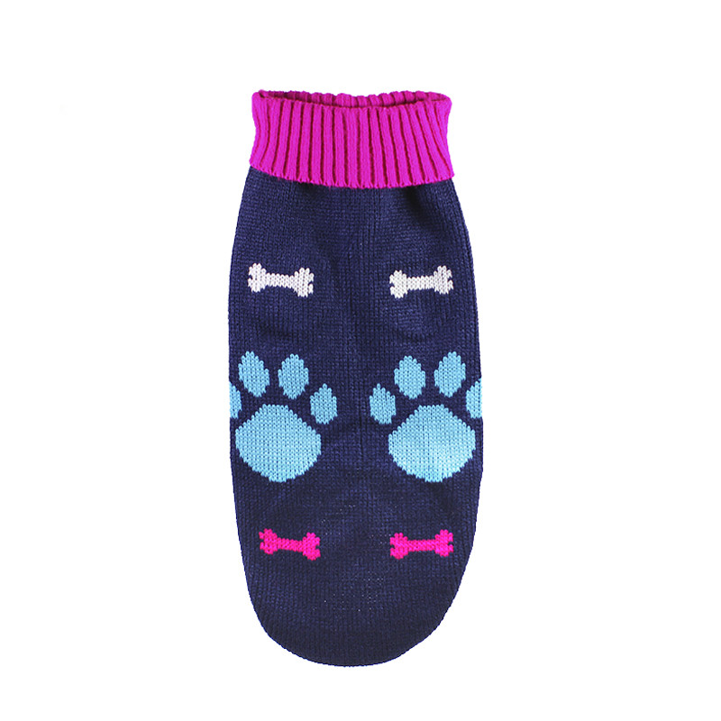 

Свитер для собак Taotaopets 357704 Лапки и косточки Dark Blue XL повседневный (F_6216-20584)