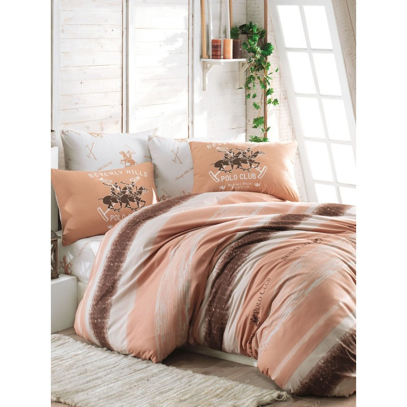 

Постельное белье Beverly Hills Polo Club ранфорс - BHPC 031 Salmon евро (8633)