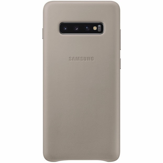

Кожаный чехол накладка Samsung Leather Back Cover Galaxy S10 EF-VG973 gray