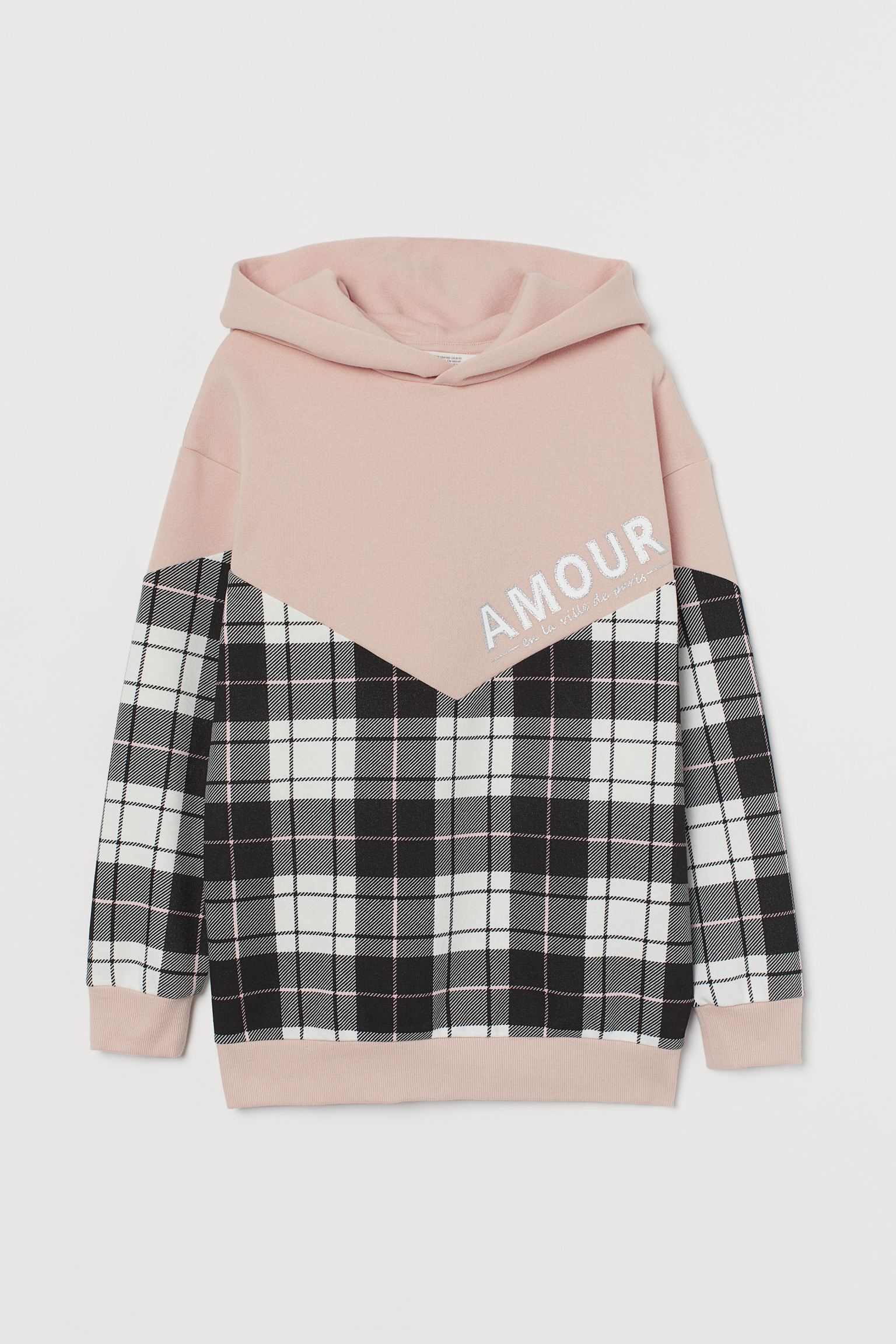 

Худи H&M 134 140см светло розовый клетка 9078705792