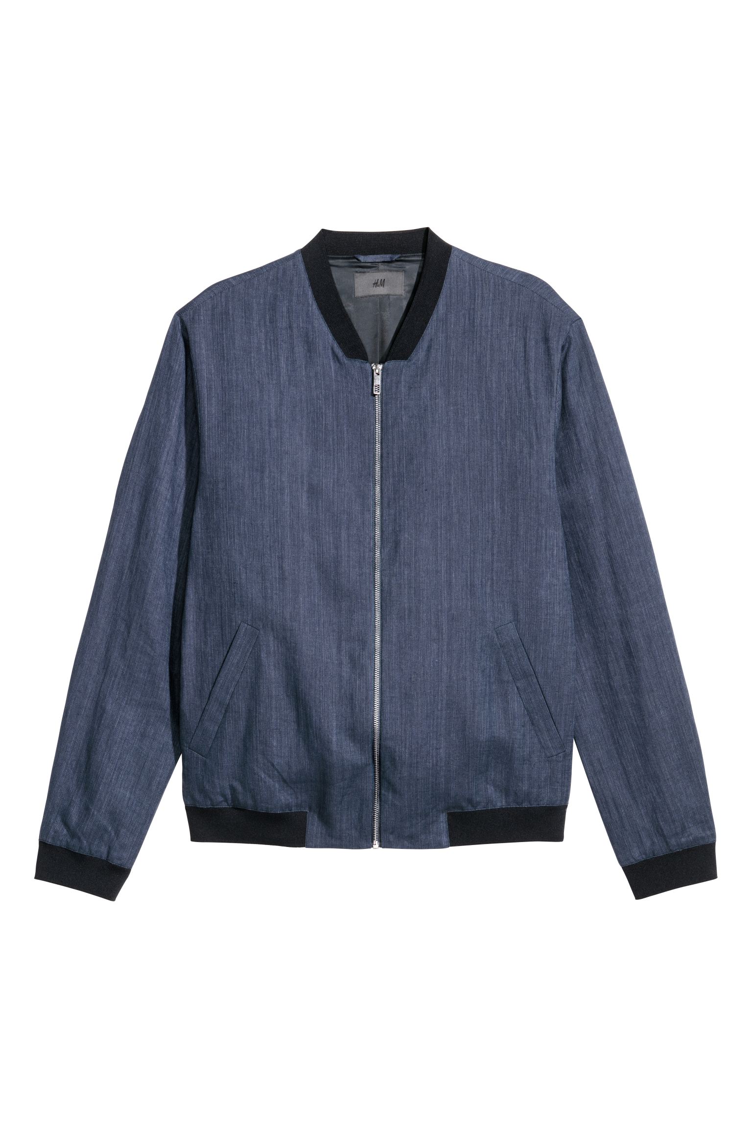 

Бомбер H&M  темно синий 4075721576, Бомбер H&M 56 темно синий 4075721576