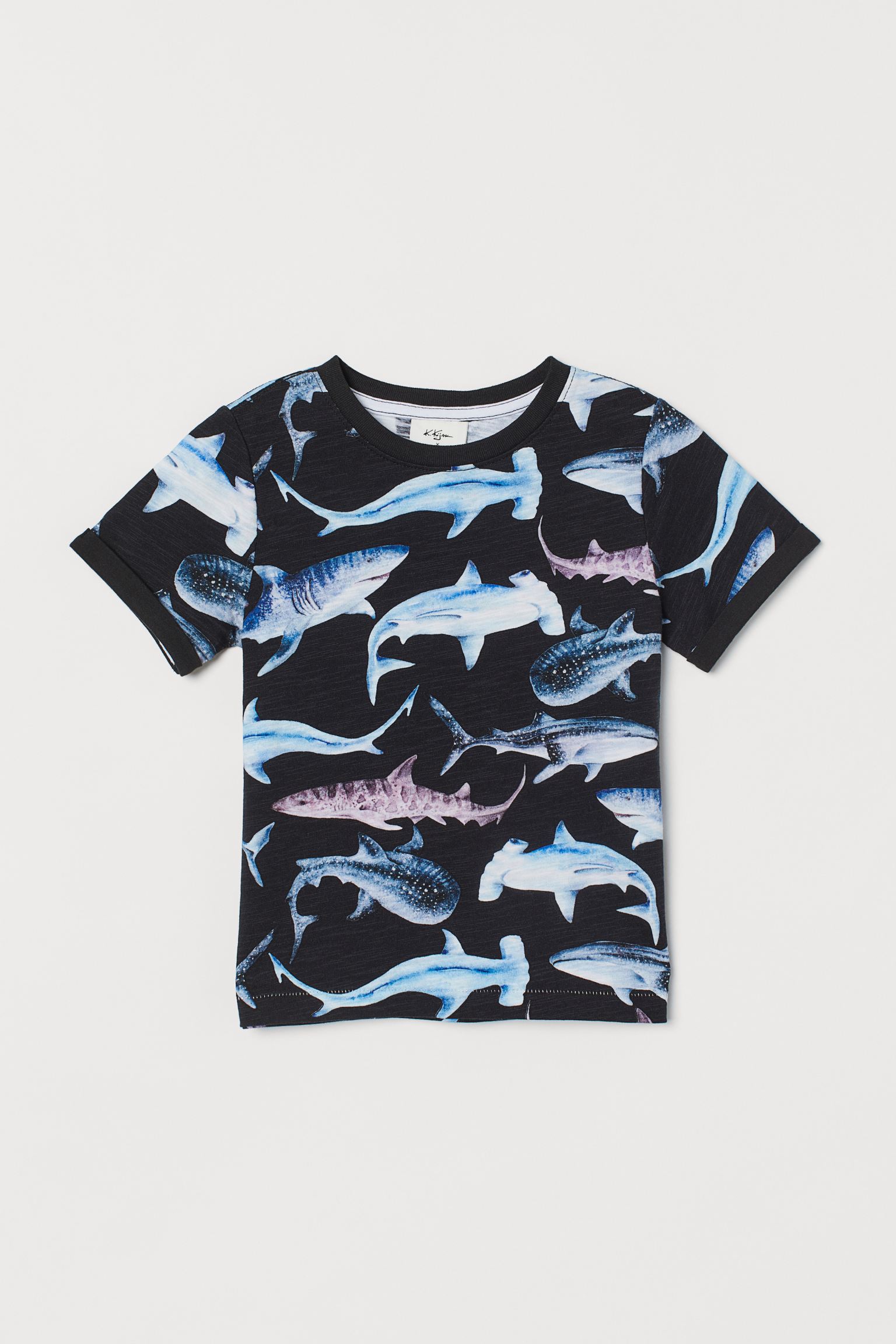 

Футболка H&M 92см черный рыбки 14078629251