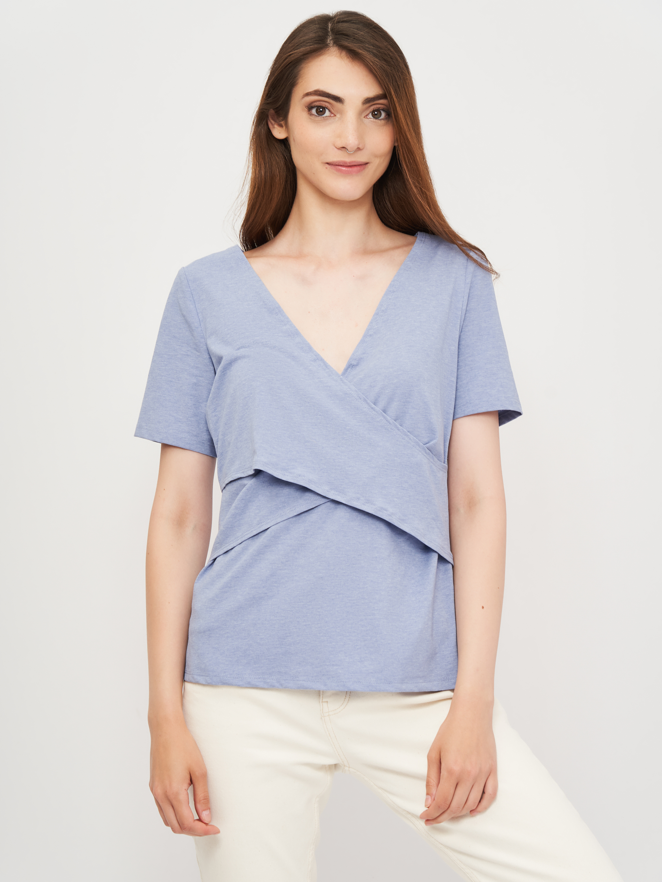 

Футболка для кормящих H&M M синий меланж 905345672